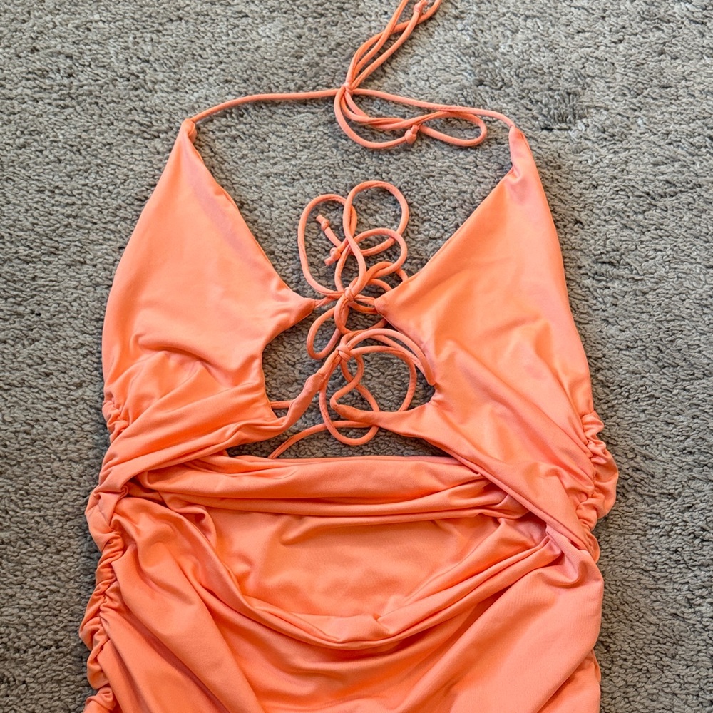 Vibrant Orange BodyCon Dress - Size Medium (NEW)